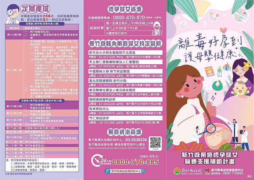 遠離毒好孕到 竹縣成功助女性藥癮者安心孕新生