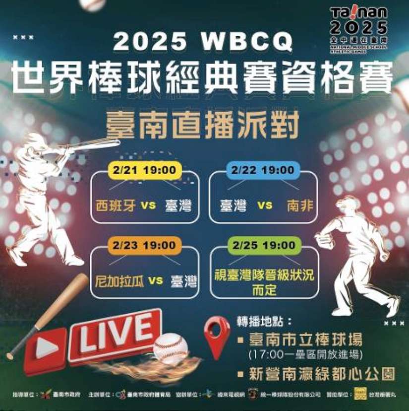 2025 WBCQ 世界棒球經典賽資格賽 黃偉哲市長邀請全體市民一起為臺灣隊加油