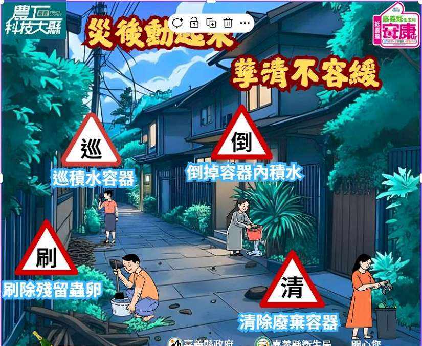 嘉縣籲颱風過後落實「巡倒清刷」嚴防登革熱/屈公病
