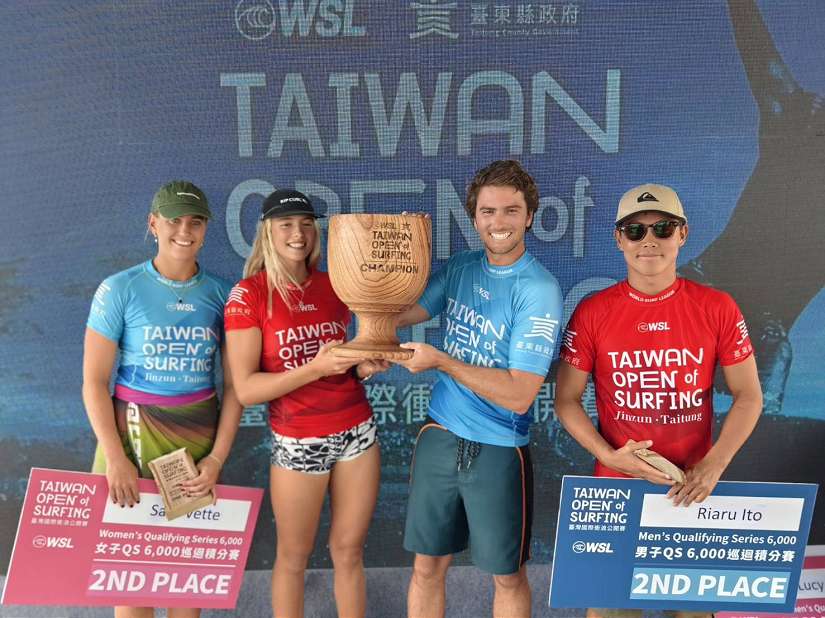 台東金樽湧現觀眾觀賽！「臺灣國際衝浪公開賽」QS6000澳洲選手包辦男女雙冠