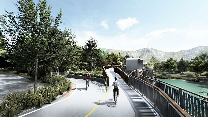 東豐自行車綠廊「0蛋月台」彎道升級　分流設計降低碰撞風險