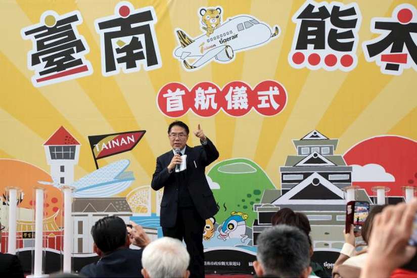 台南直飛日本熊本 今日正式啟航 黃偉哲宣佈台南國際航線再添里程碑  