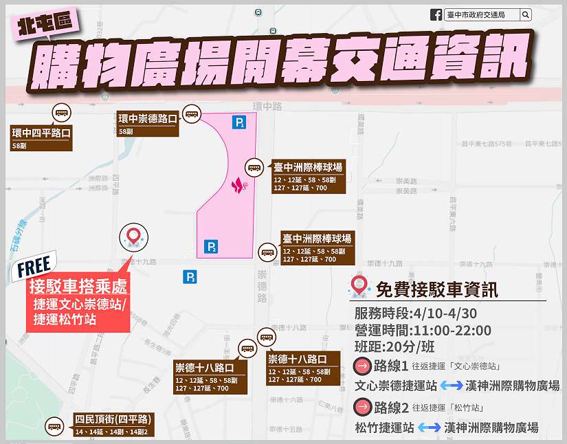 台中漢神洲際購物廣場4/10開幕 中市府跨局處合作 多管齊下降低周邊交通影響