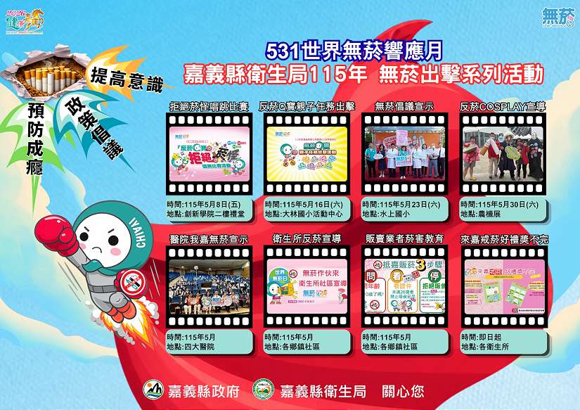 嘉義縣無菸出擊！世界無菸響應月活動全面啟動